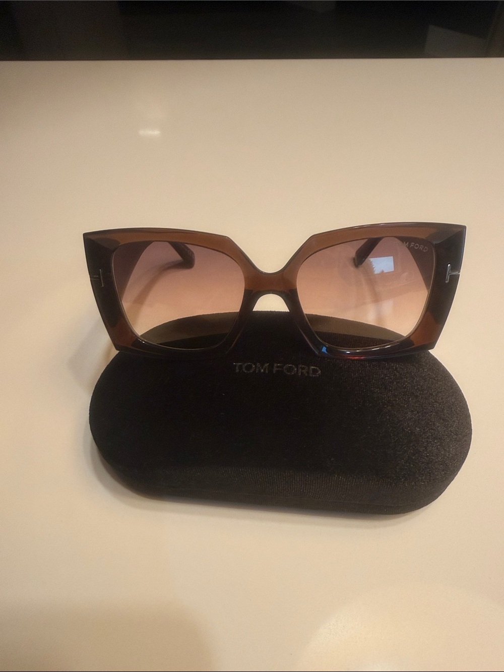 Tom Ford Women's square Sunglasses with Brown Gradient Lenses